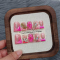 TENPAL Short Duckbill Press-On Nails – Pink Blushing French Tip with 3D Flower Bow (10pcs)