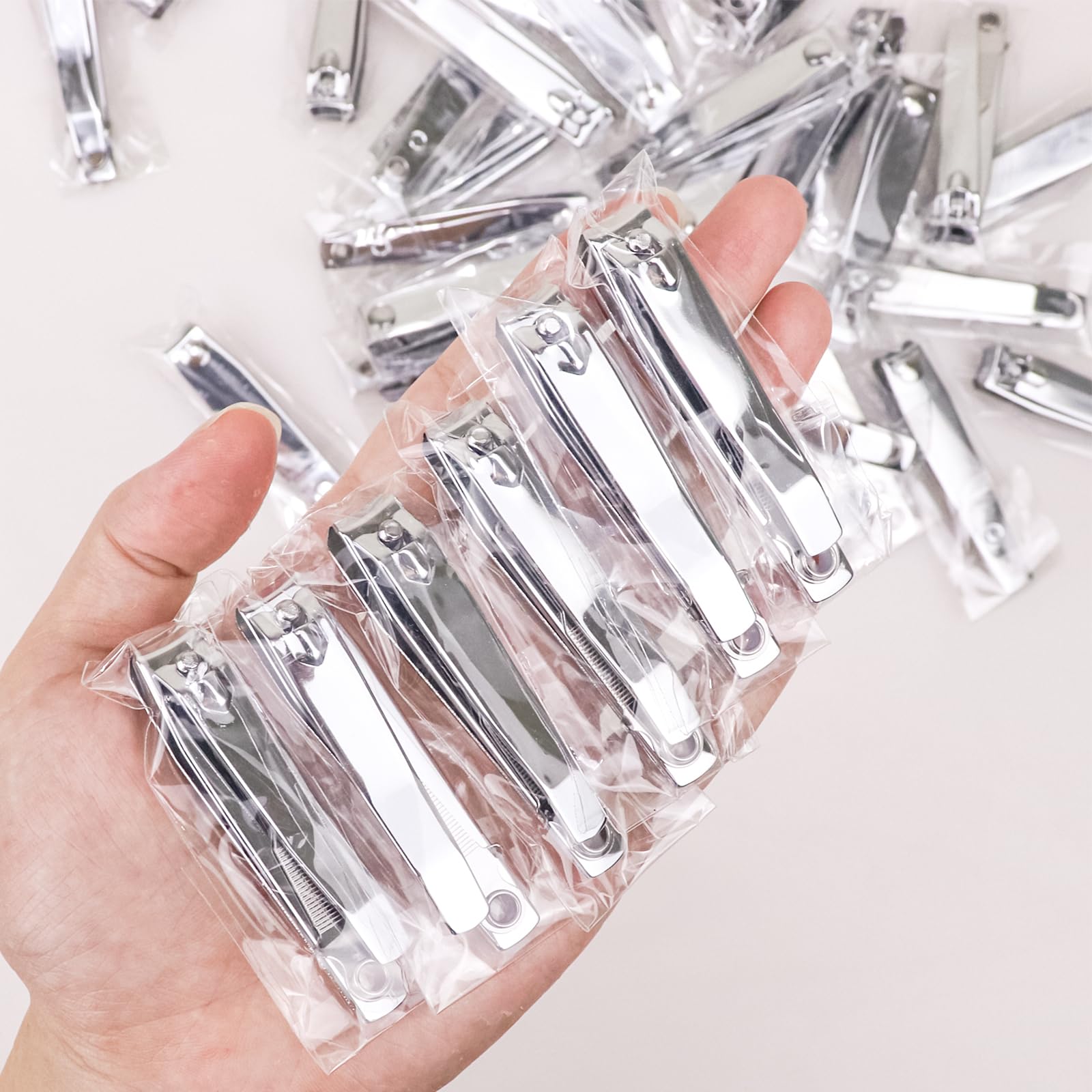 Terdey Stainless Steel Nail Clippers Bulk Pack – Individually Wrapped Fingernail & Toenail Cutters (Set of 100)