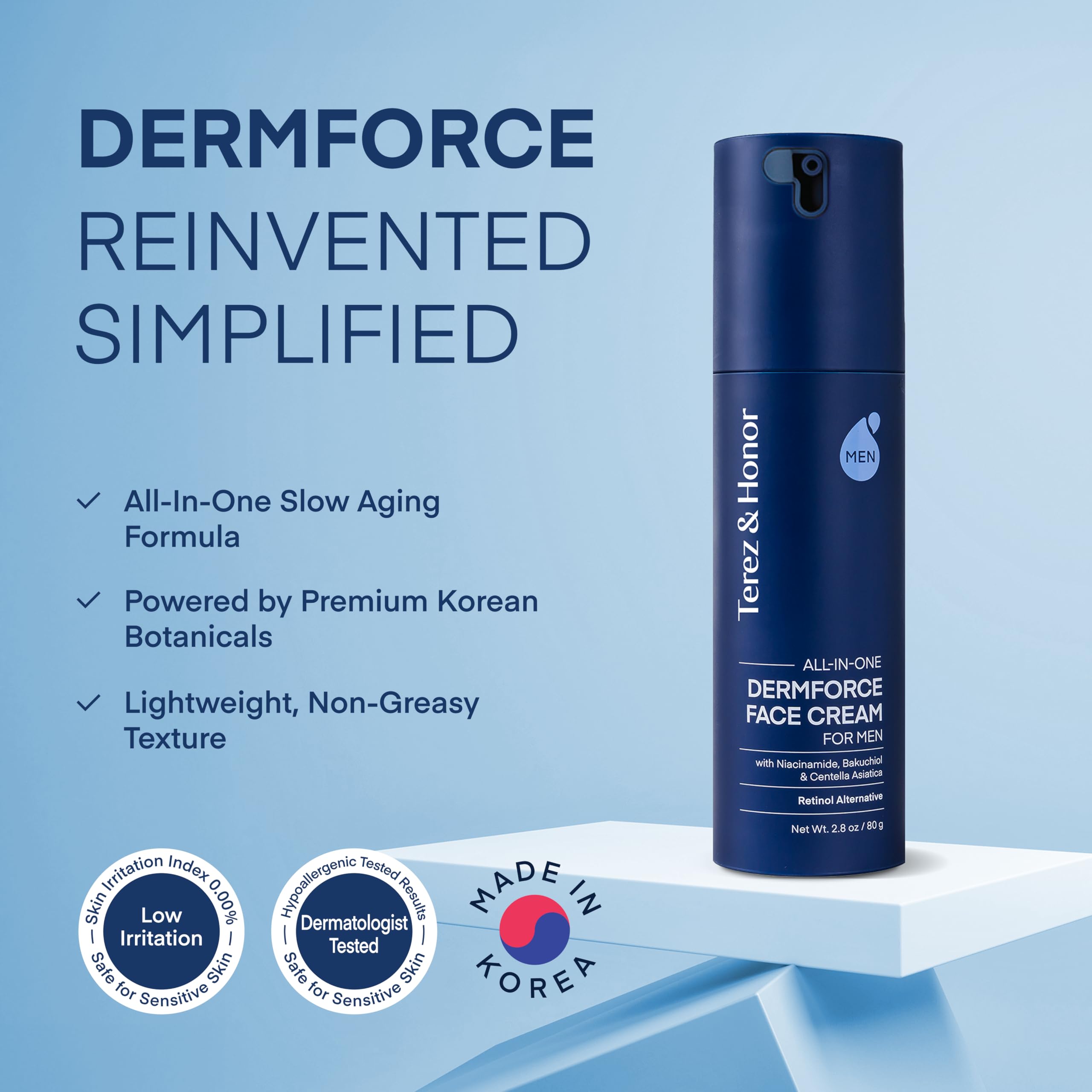 TEREZ & HONOR 6-in-1 Face Cream for Men | Korean DermForce Anti-Aging Moisturizer