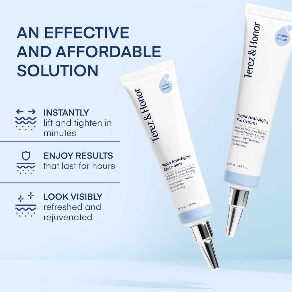 TEREZ & HONOR Anti-Aging Rapid Under-Eye Cream – Visibly Reduce Wrinkles, Dark Circles & Eye Bags in 120 Seconds