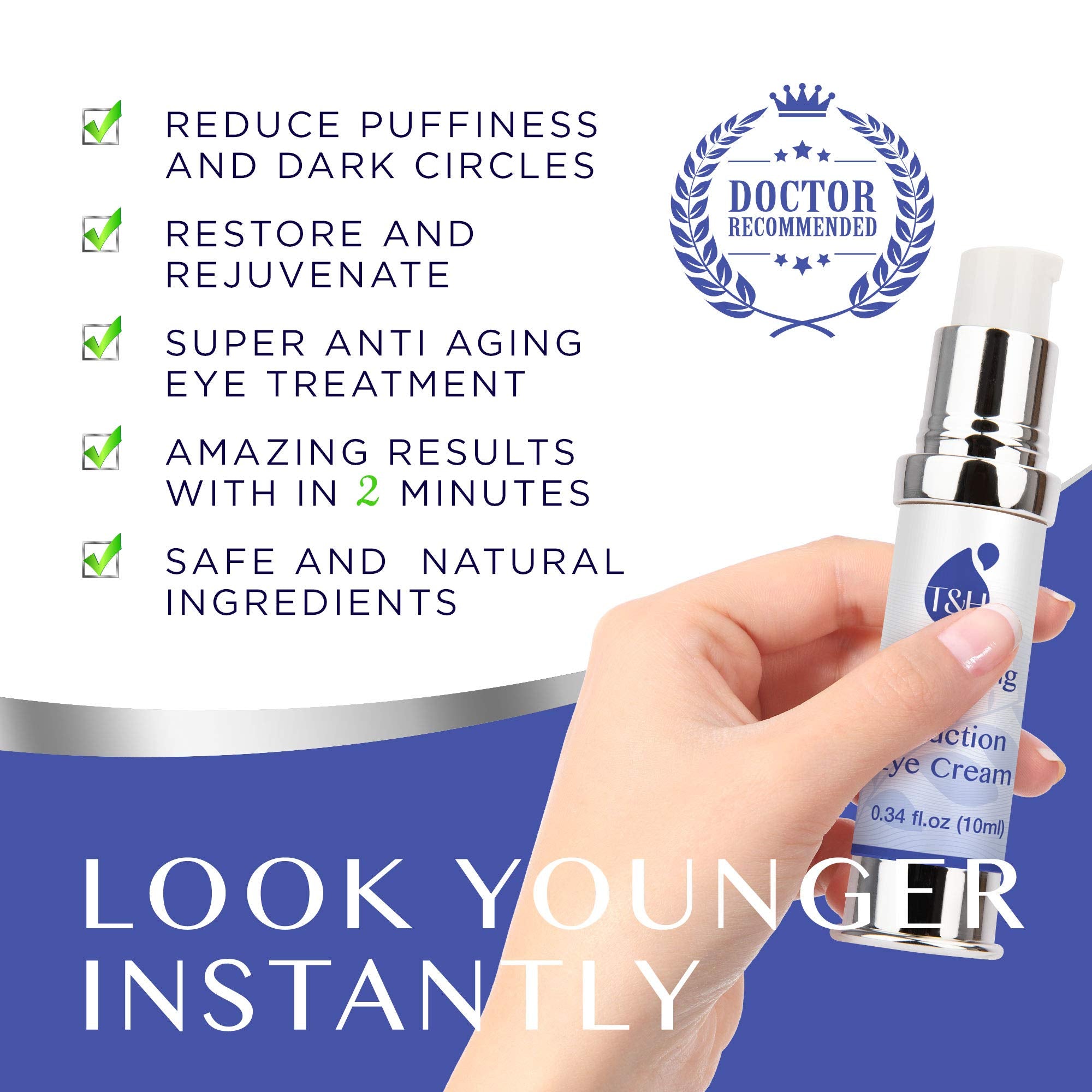 TEREZ & HONOR Anti-Aging Rapid Reduction Under-Eye Cream – Instant Wrinkle & Puffiness Reduction