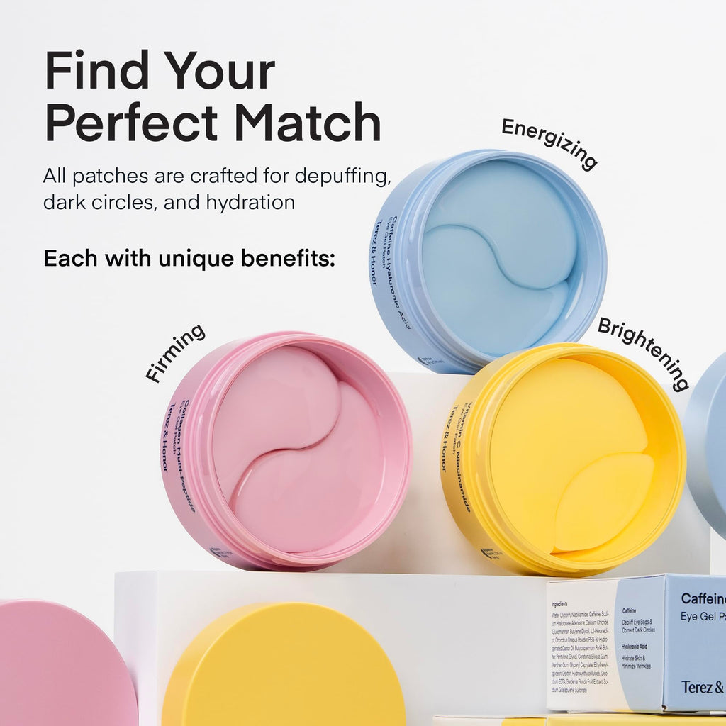 TEREZ & HONOR Vitamin C Eye Patches - 60 Pcs | Korean Brightening & Hydrating Under Eye Masks