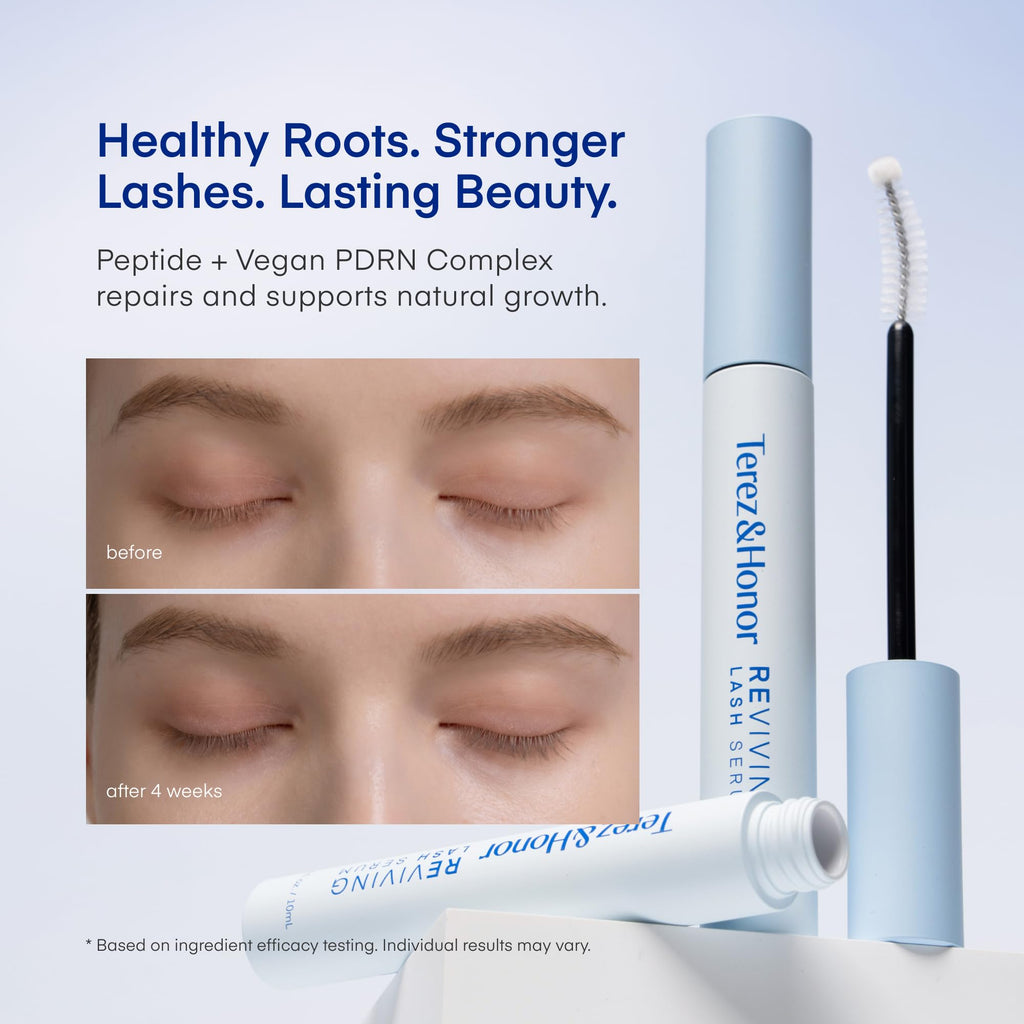 TEREZ & HONOR Reviving Lash Serum – Korean Vegan PDRN, Peptide & Biotin Lash Conditioner