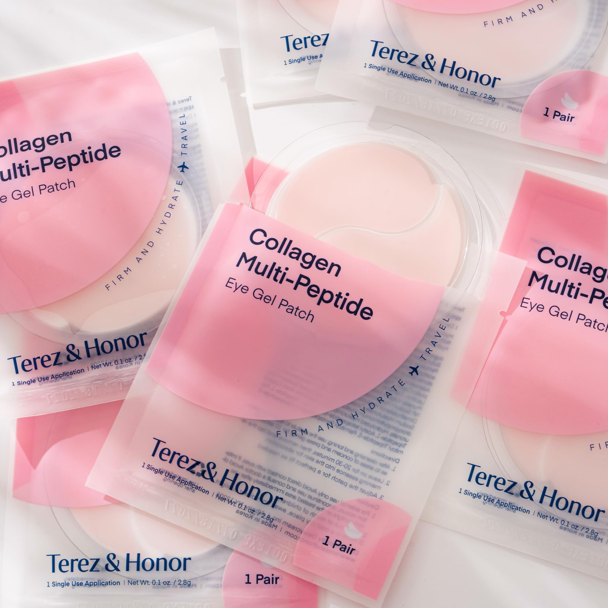 TEREZ & HONOR Peptide Collagen Hydrogel Eye Patches – 24 Pairs – Hydrating, Firming Under-Eye Pads