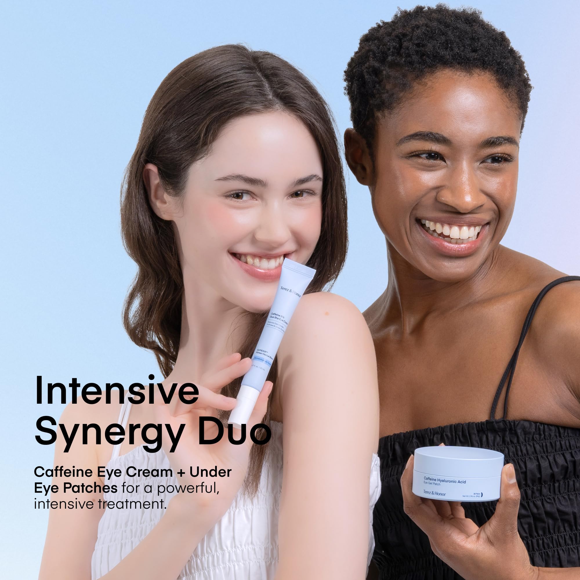 TEREZ & HONOR 8% Caffeine Eye Cream with SLIMEXIR™ & Korean Herbal Blend – Gua Sha Applicator, 0.67 fl oz