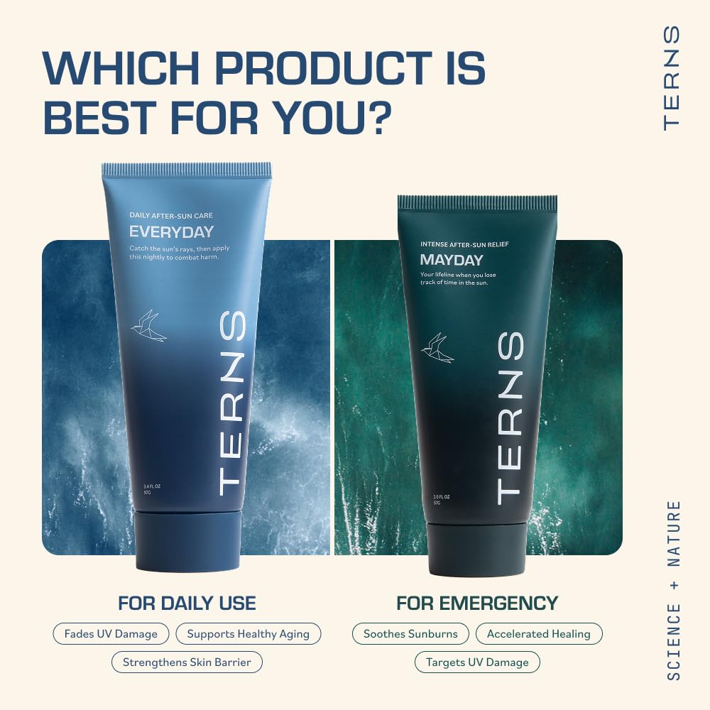 TERNS Everyday Lightweight Daily After Sun Moisturizer – Hydrating, Dermatologist-Approved Marine-Powered Skincare