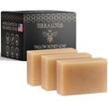 Terra Lotus Organic Tallow Soap with Organic Oils & Raw Honey - Unscented 3-Pack