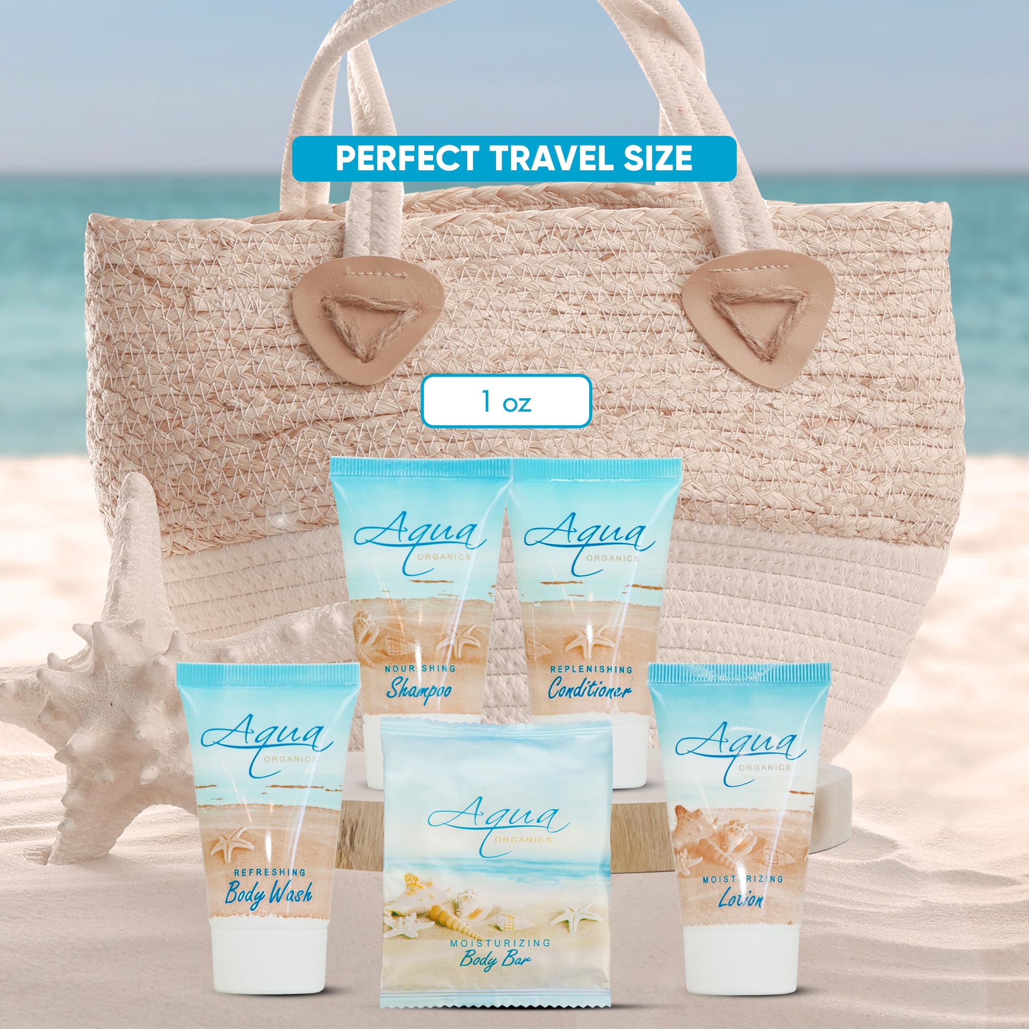 Terra Pure Aqua Organics Hotel Soaps & Toiletries Bulk Set – 150 Travel-Size Pieces (1oz Each)