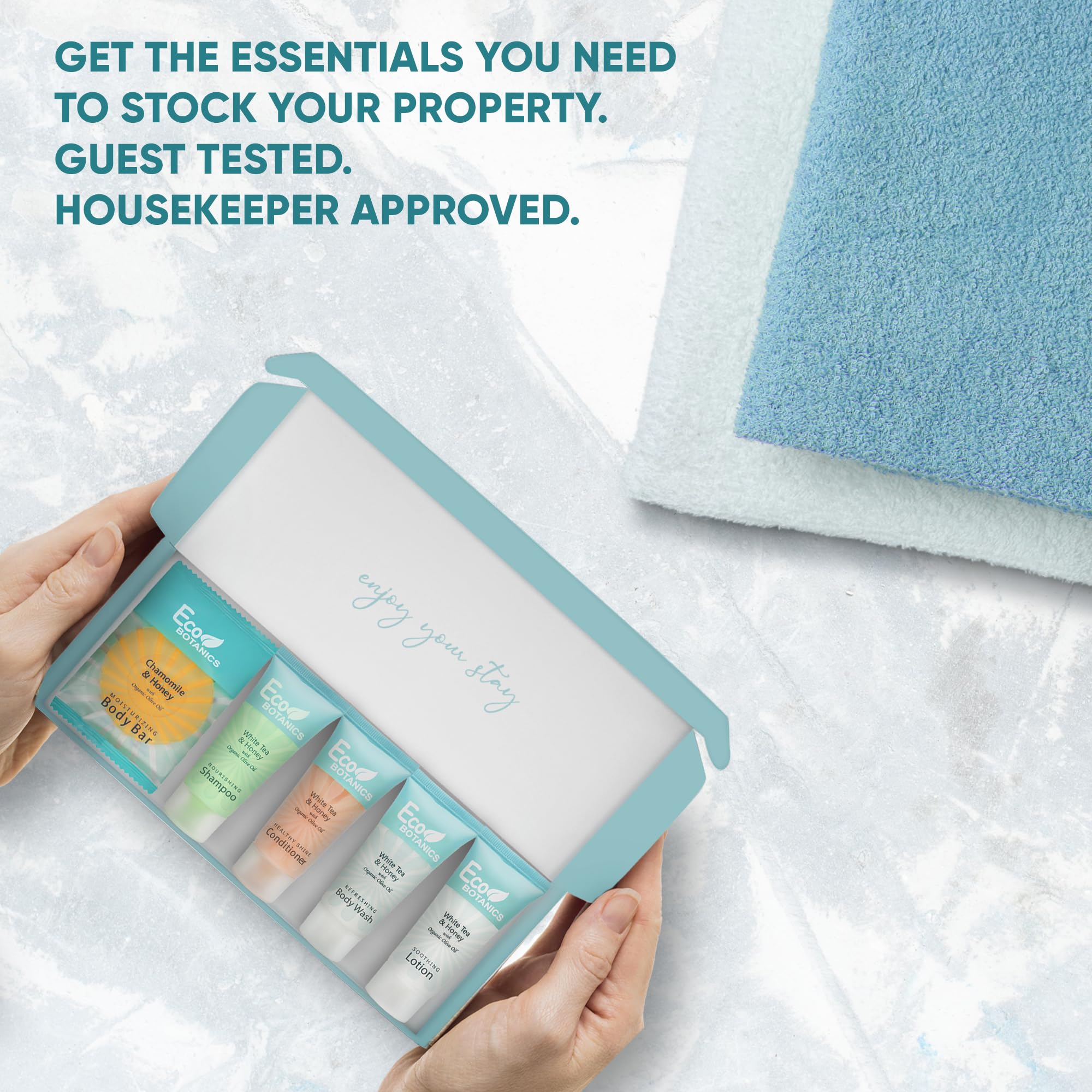 Terra Pure Eco Botanics Amenity Kit – Hotel Bulk Toiletries, 15 Sets x 0.85 oz