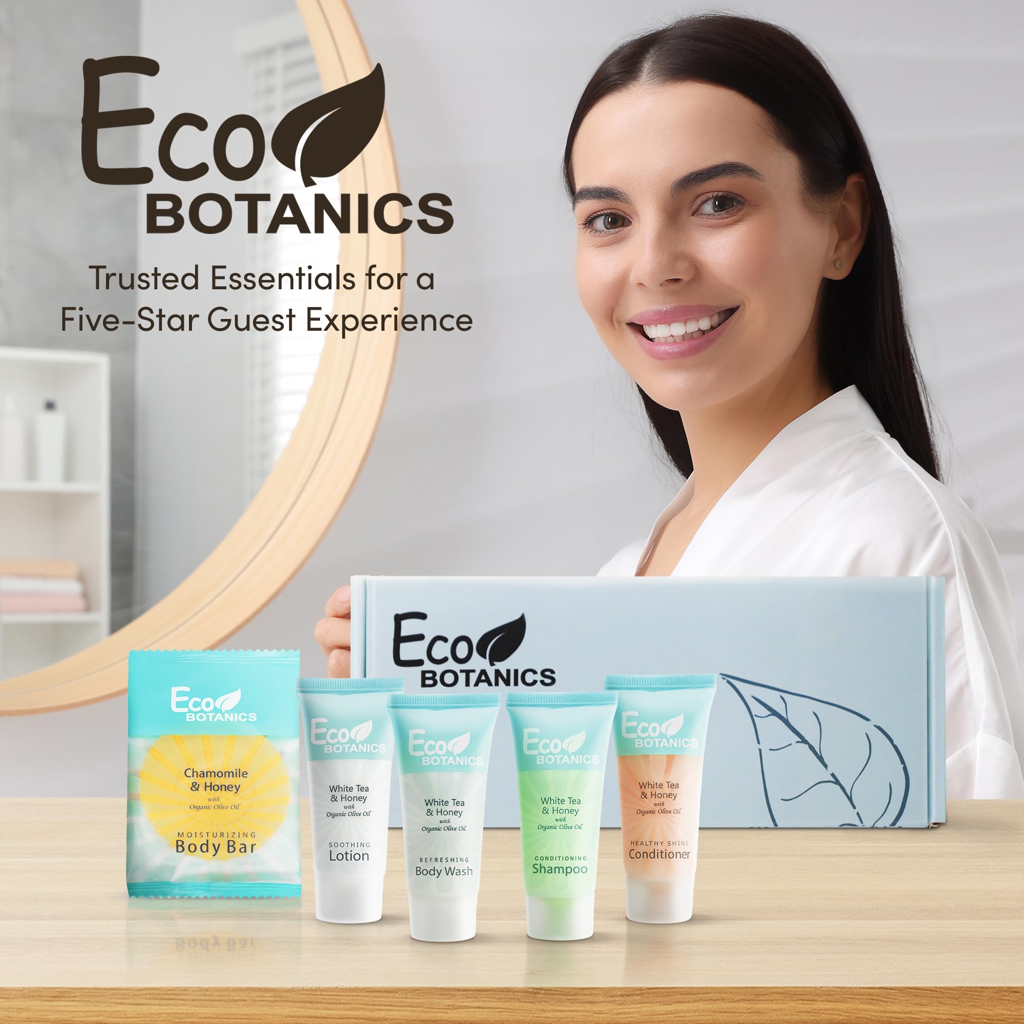 Terra Pure Eco Botanics Amenity Kit – Hotel Bulk Toiletries, 15 Sets x 0.85 oz