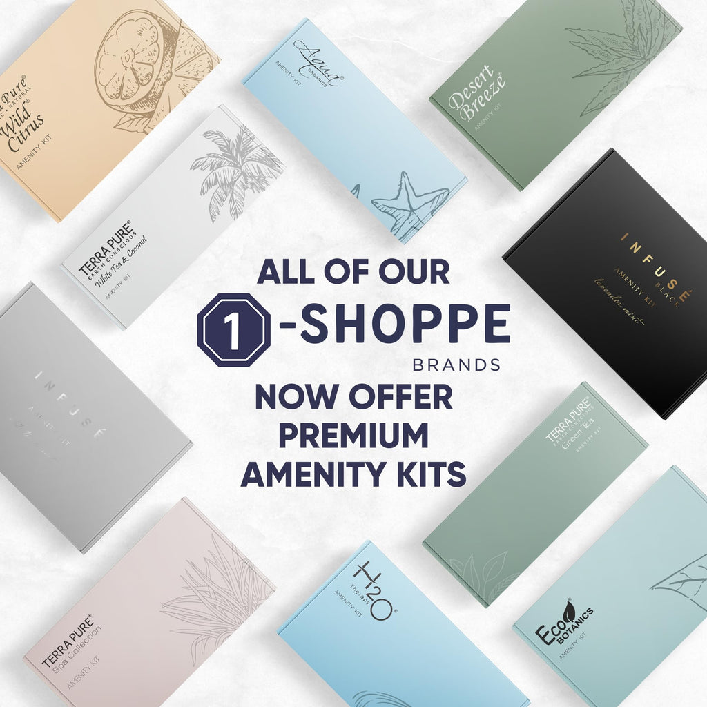 Terra Pure Eco Botanics Amenity Kit – Hotel Bulk Toiletries, 15 Sets x 0.85 oz