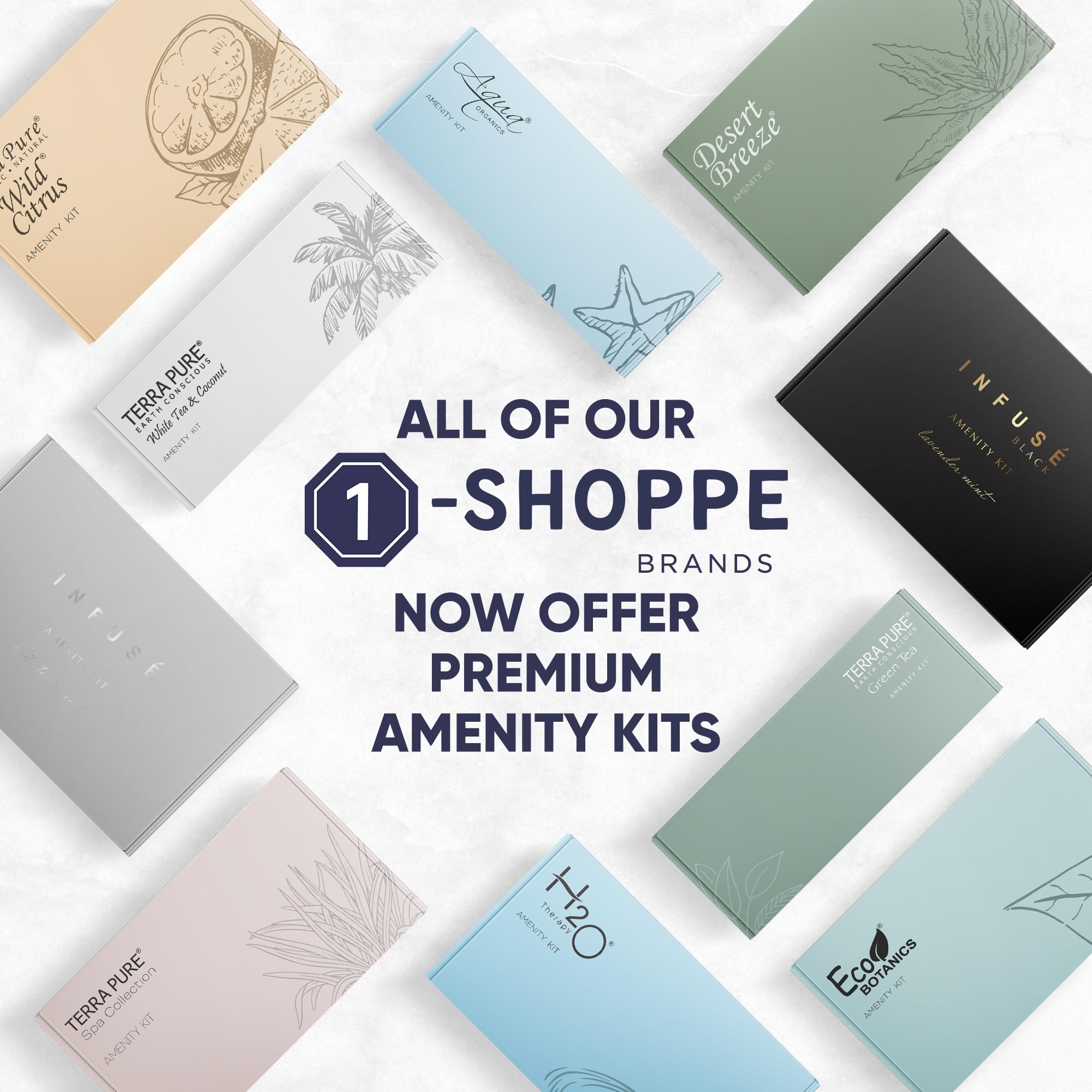 Terra Pure Eco Botanics Amenity Kit – Hotel Bulk Toiletries, 15 Sets x 0.85 oz