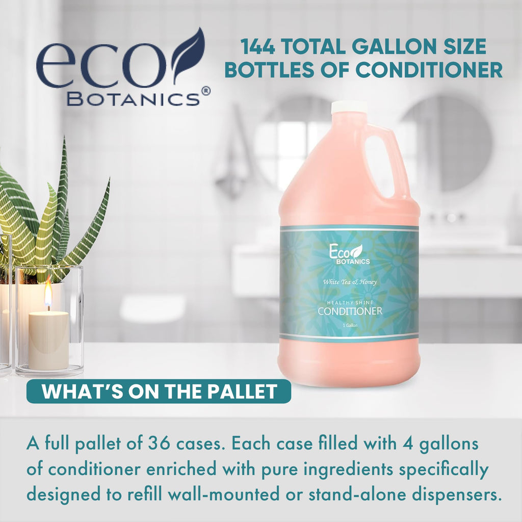 Terra Pure Eco Botanics Natural Conditioner with Raw Honey & White Tea – 1-Gallon Refill for Airbnb & Home
