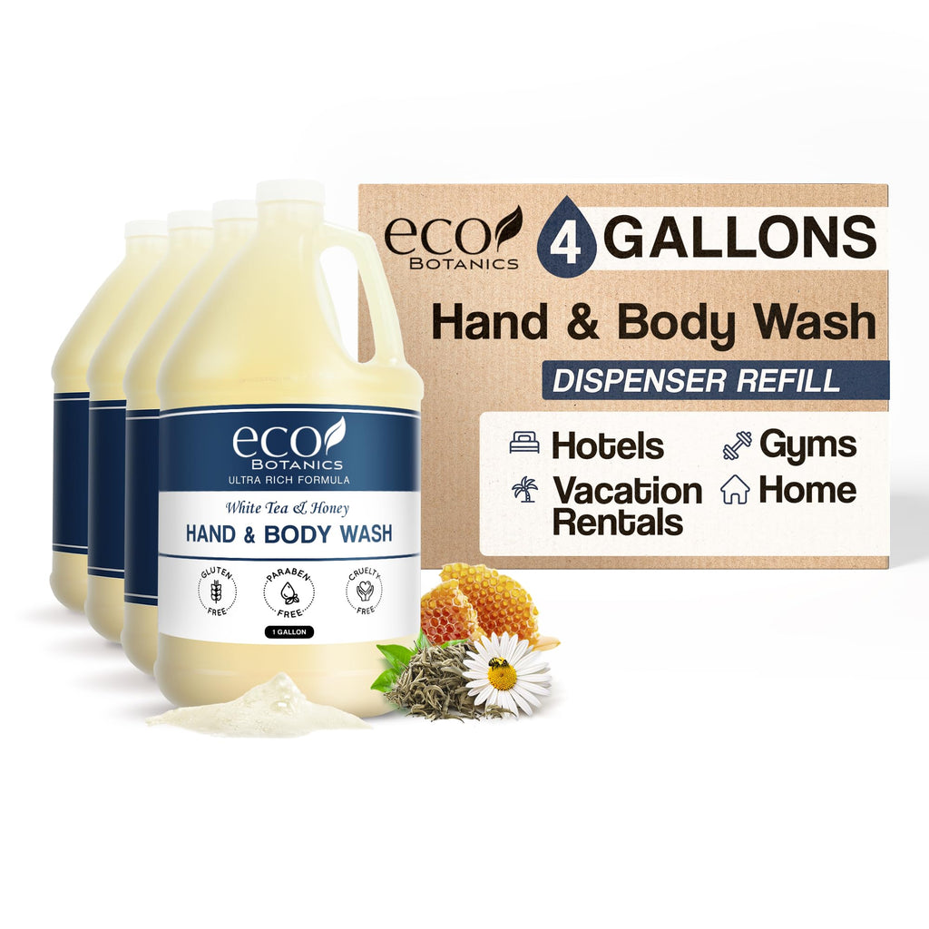 Terra Pure Eco Botanics Hand & Body Wash – 4-Gallon Refill for Hotels, Airbnbs & Home Bathrooms