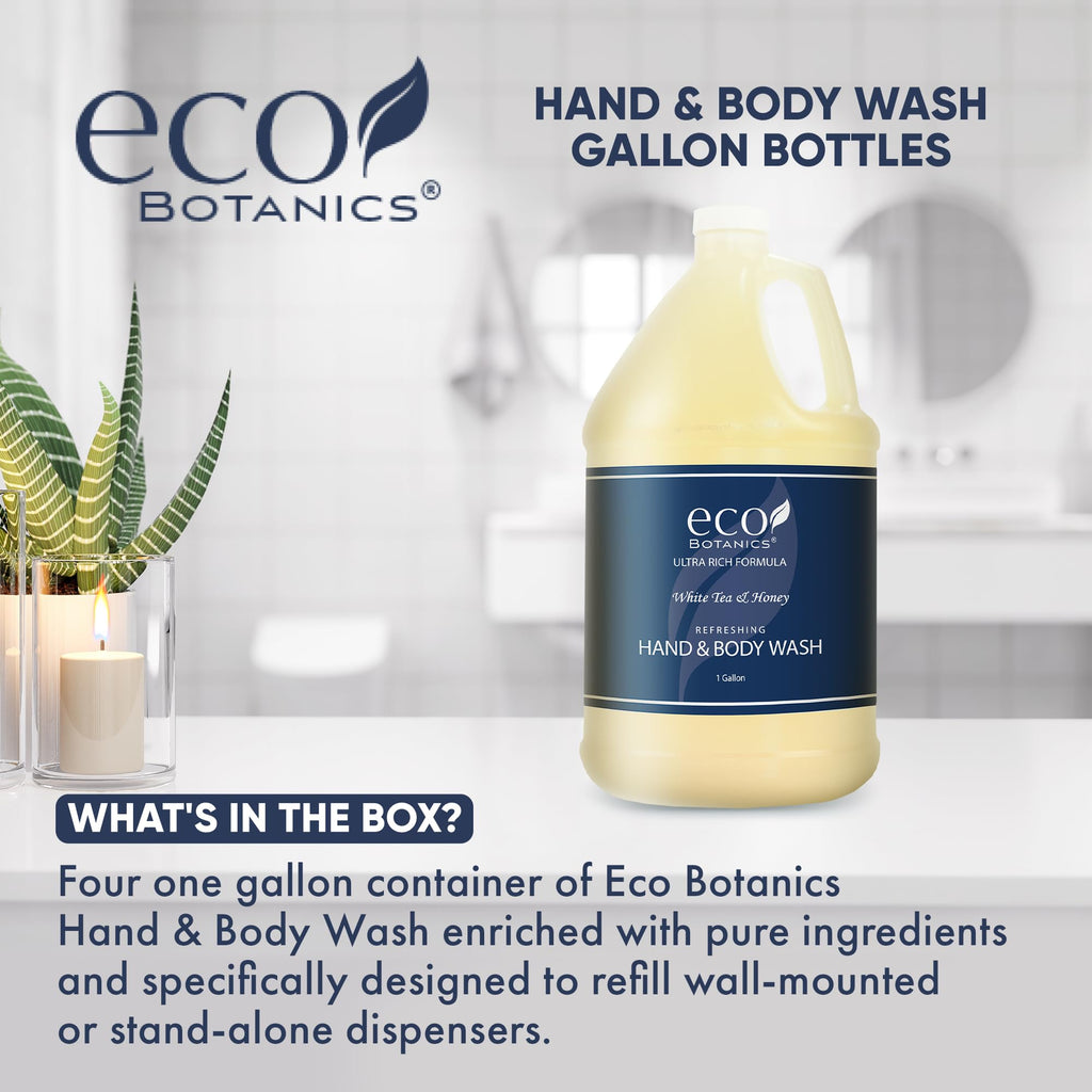 Terra Pure Eco Botanics Hand & Body Wash – 4-Gallon Refill for Hotels, Airbnbs & Home Bathrooms