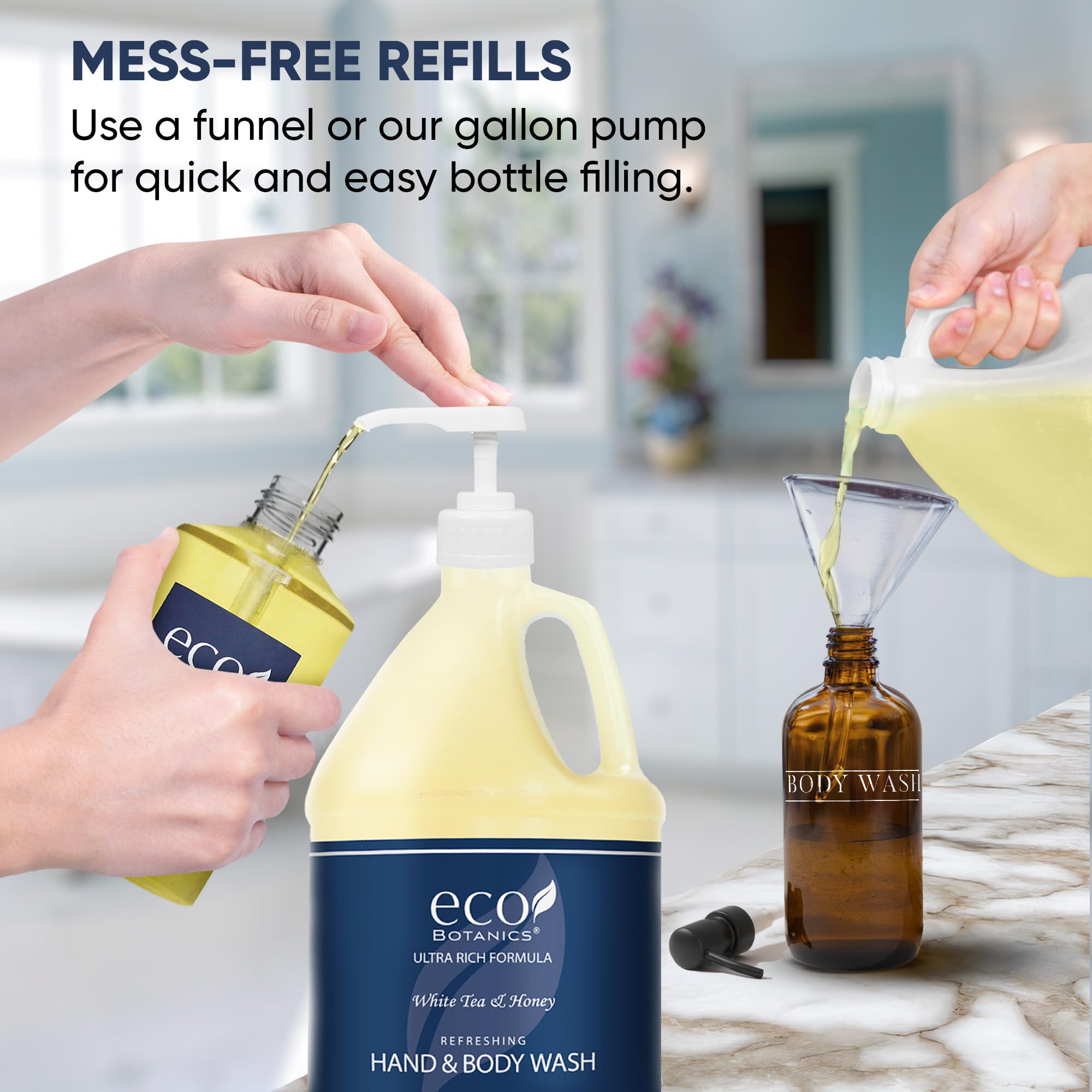 Terra Pure Eco Botanics Hand & Body Wash – 4-Gallon Refill for Hotels, Airbnbs & Home Bathrooms
