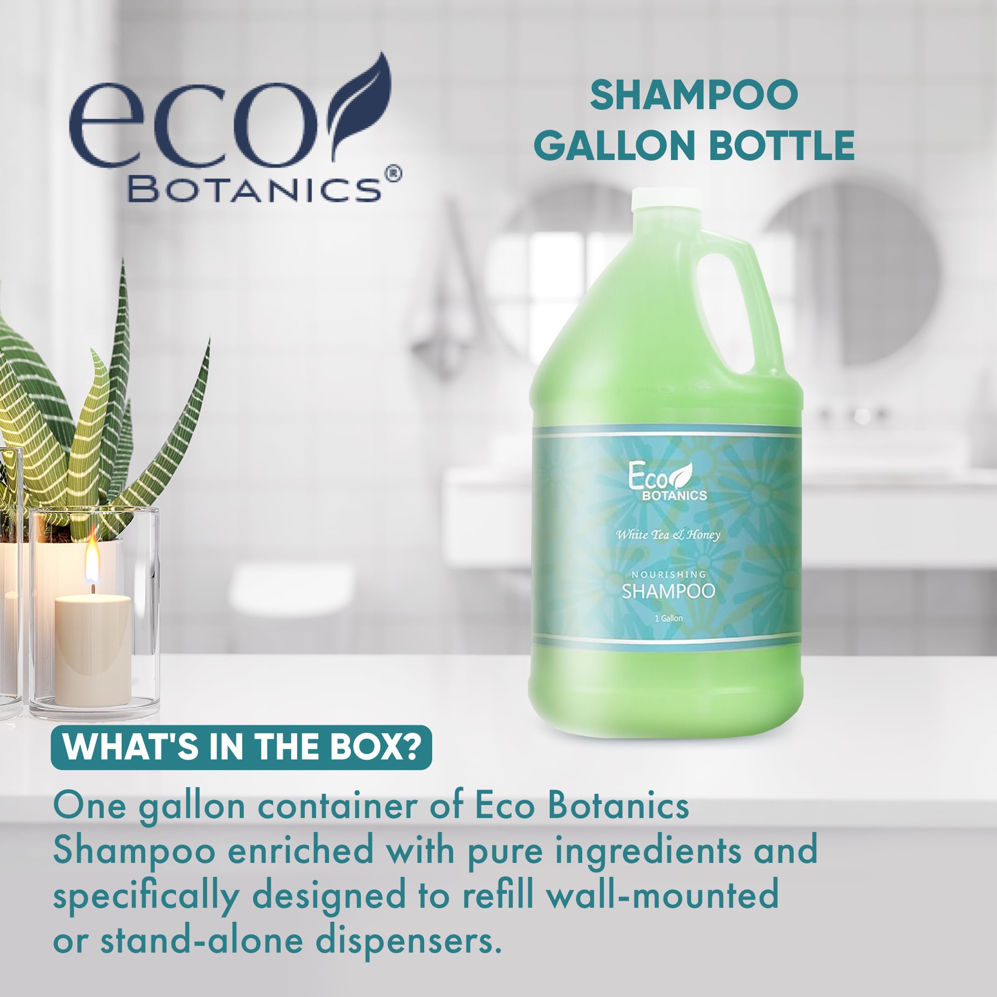 Terra Pure Eco Botanics Natural Shampoo – Raw Honey & White Tea, 1-Gallon Bulk