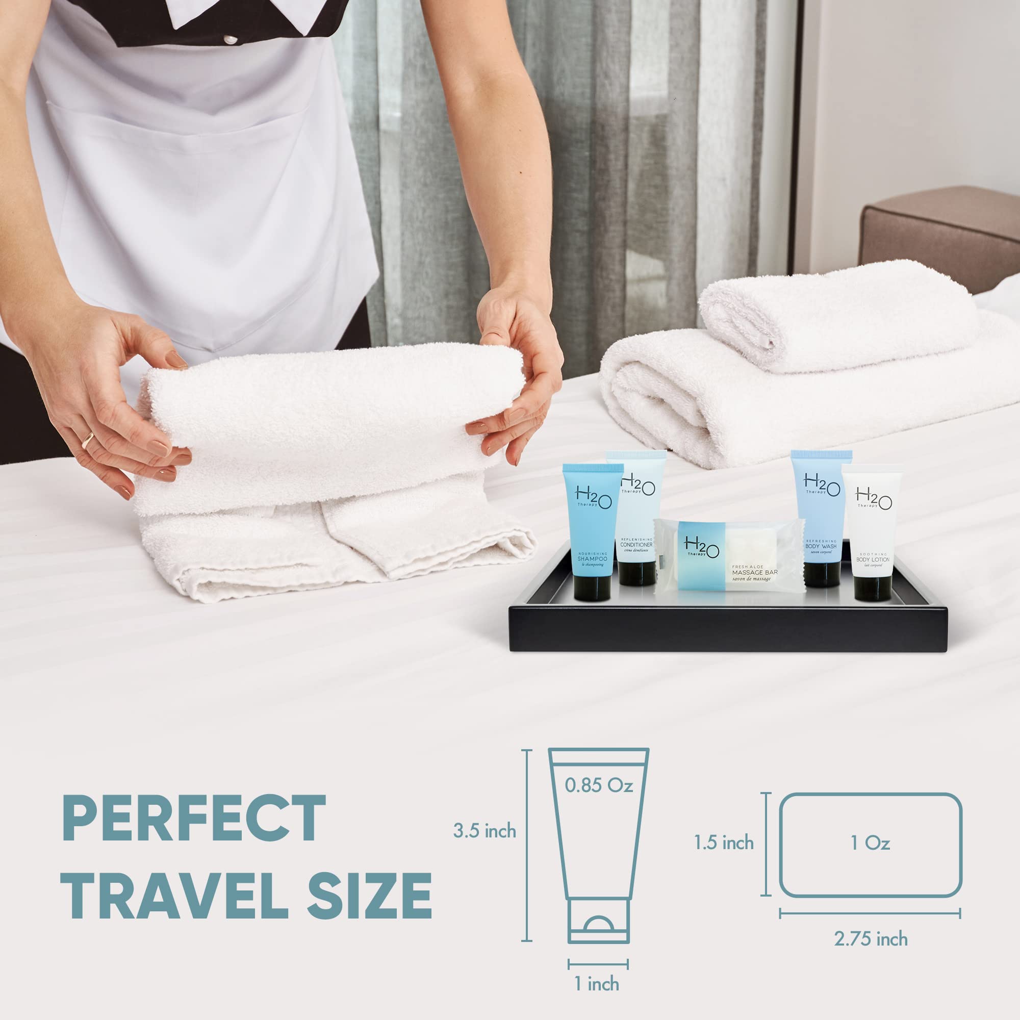 Terra Pure H2O Therapy Hotel Amenities Bulk Set – 300 Travel-Size Toiletries