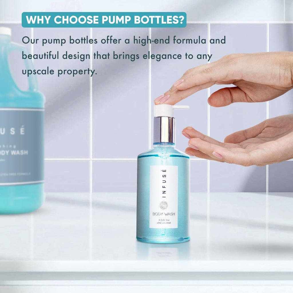 Terra Pure H2O Tropical Infuse Gallon Set & Dispenser — Hotel-Grade Shampoo, Conditioner & Body Wash