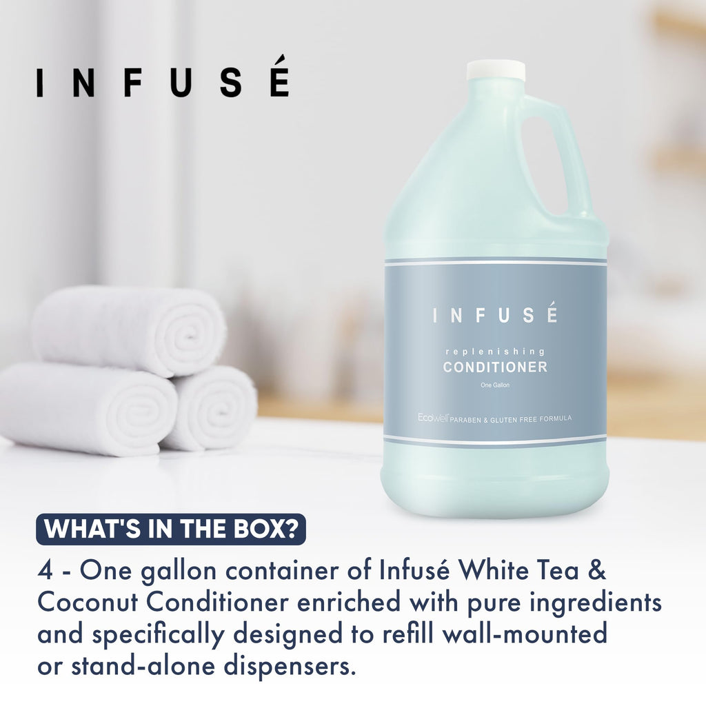 Terra Pure Infuse Hotel Conditioner | 1 Gallon (Set of 4) for Refill Dispensers