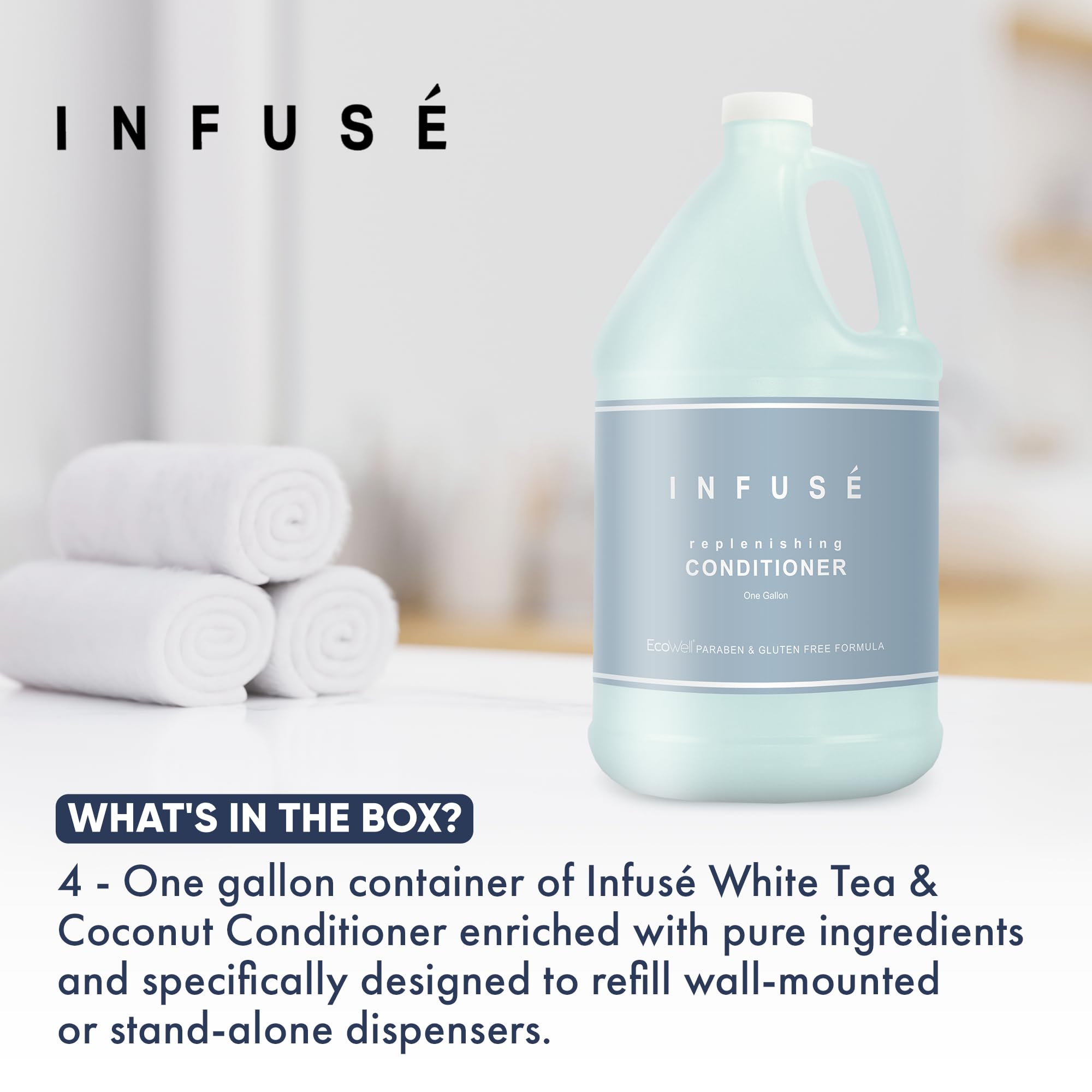 Terra Pure Infuse Hotel Conditioner | 1 Gallon (Set of 4) for Refill Dispensers