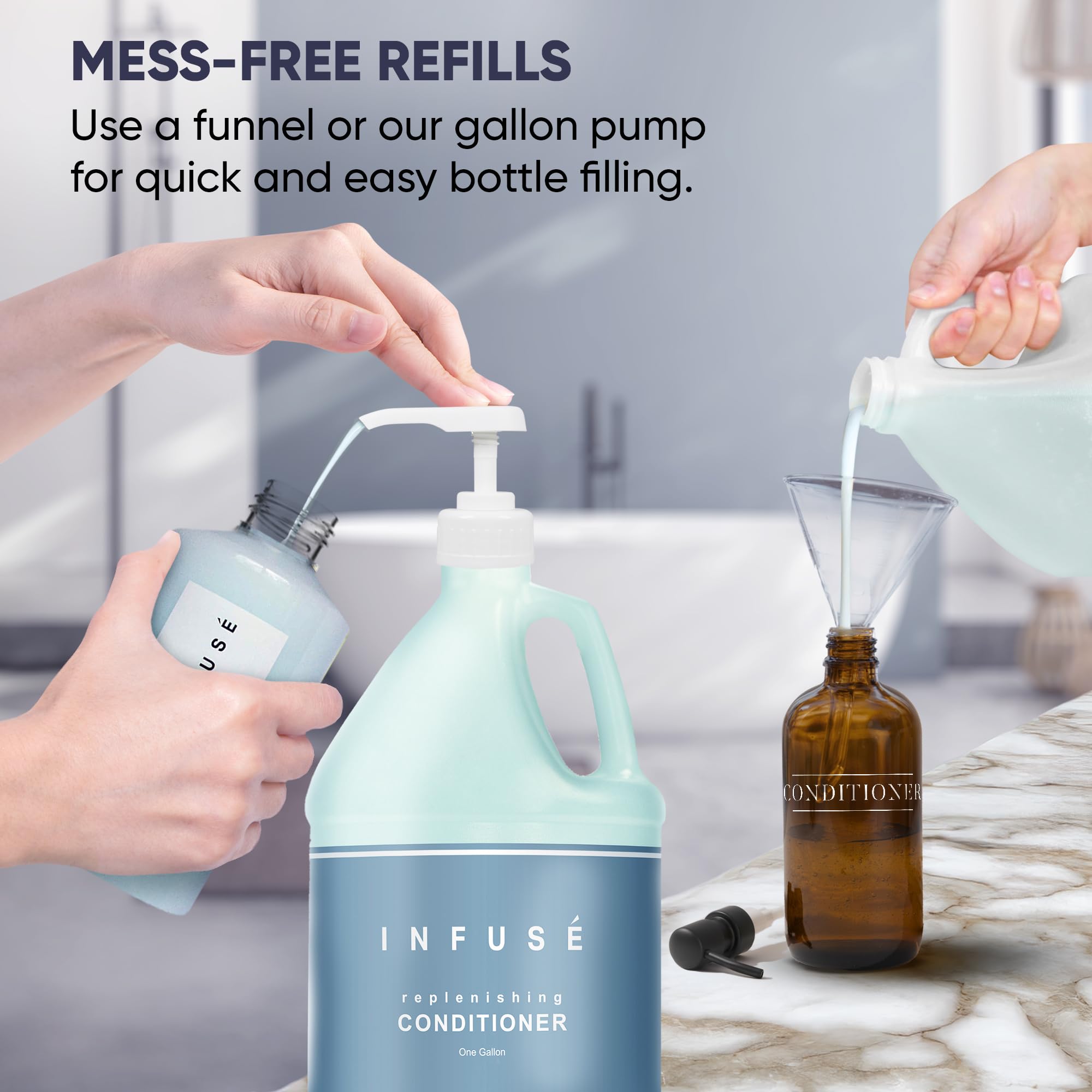 Terra Pure Infuse Hotel Conditioner | 1 Gallon (Set of 4) for Refill Dispensers