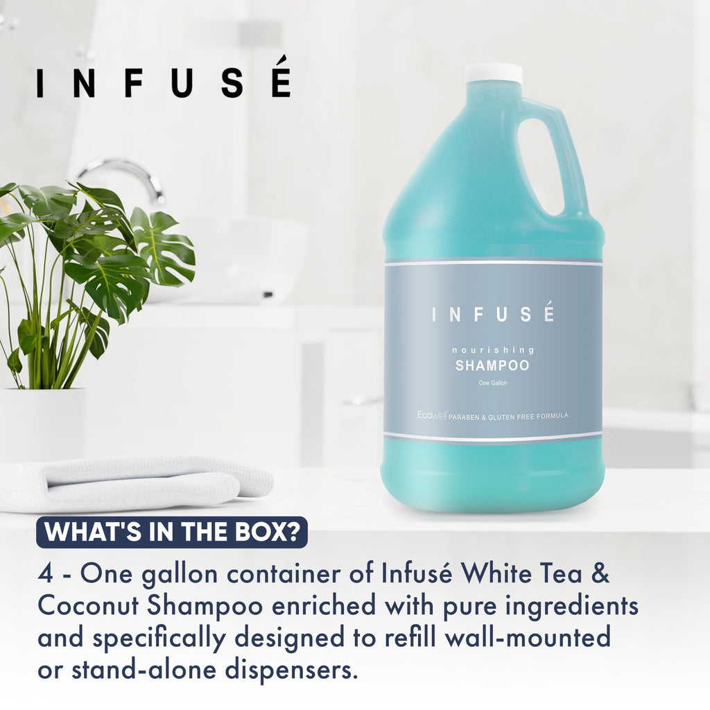 Terra Pure Infuse Hotel Shampoo - 1 Gallon (Set of 4) for Refill Dispensers