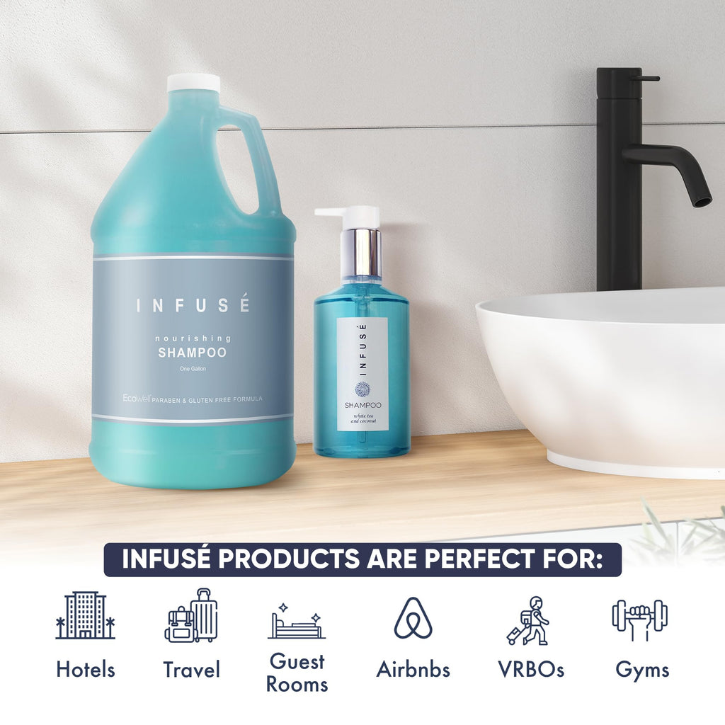 Terra Pure Infuse Hotel Shampoo - 1 Gallon (Set of 4) for Refill Dispensers