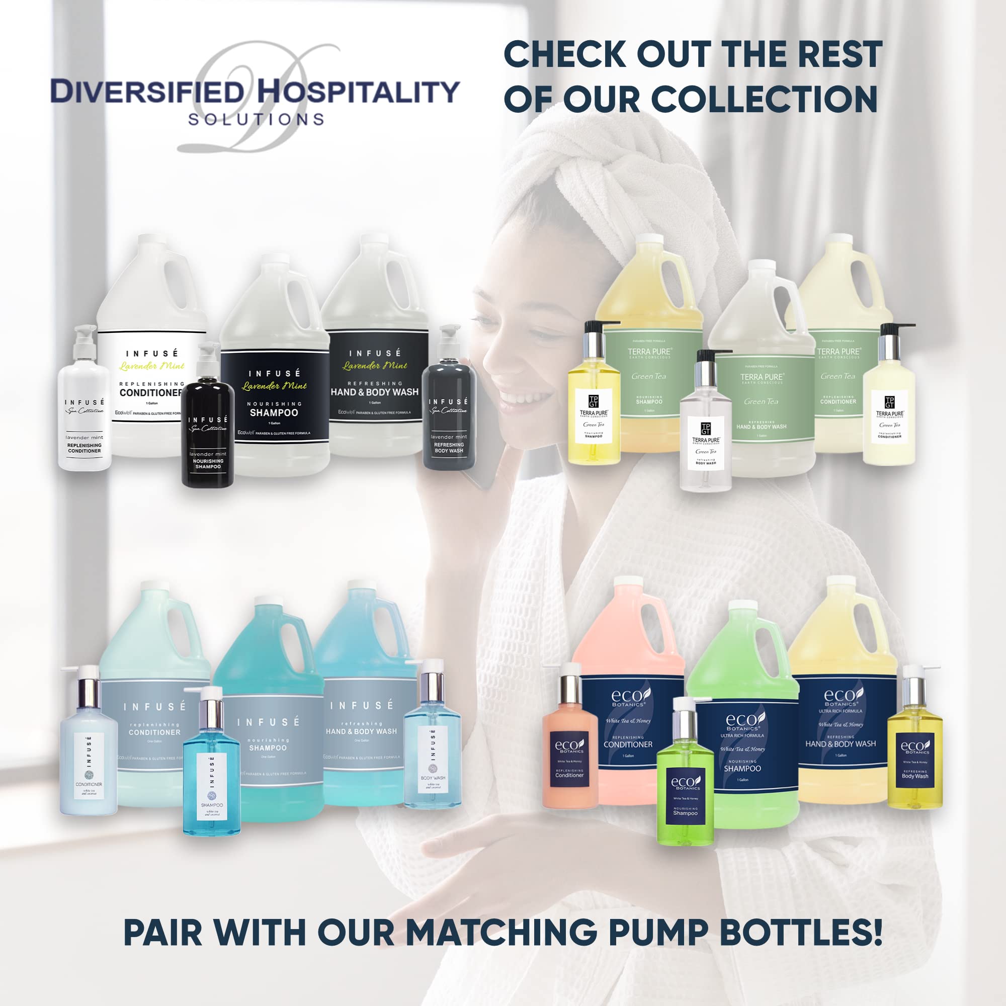 Terra Pure Infuse Lavender Mint Hotel Shampoo | 1 Gal Refill for Dispensers | Hospitality