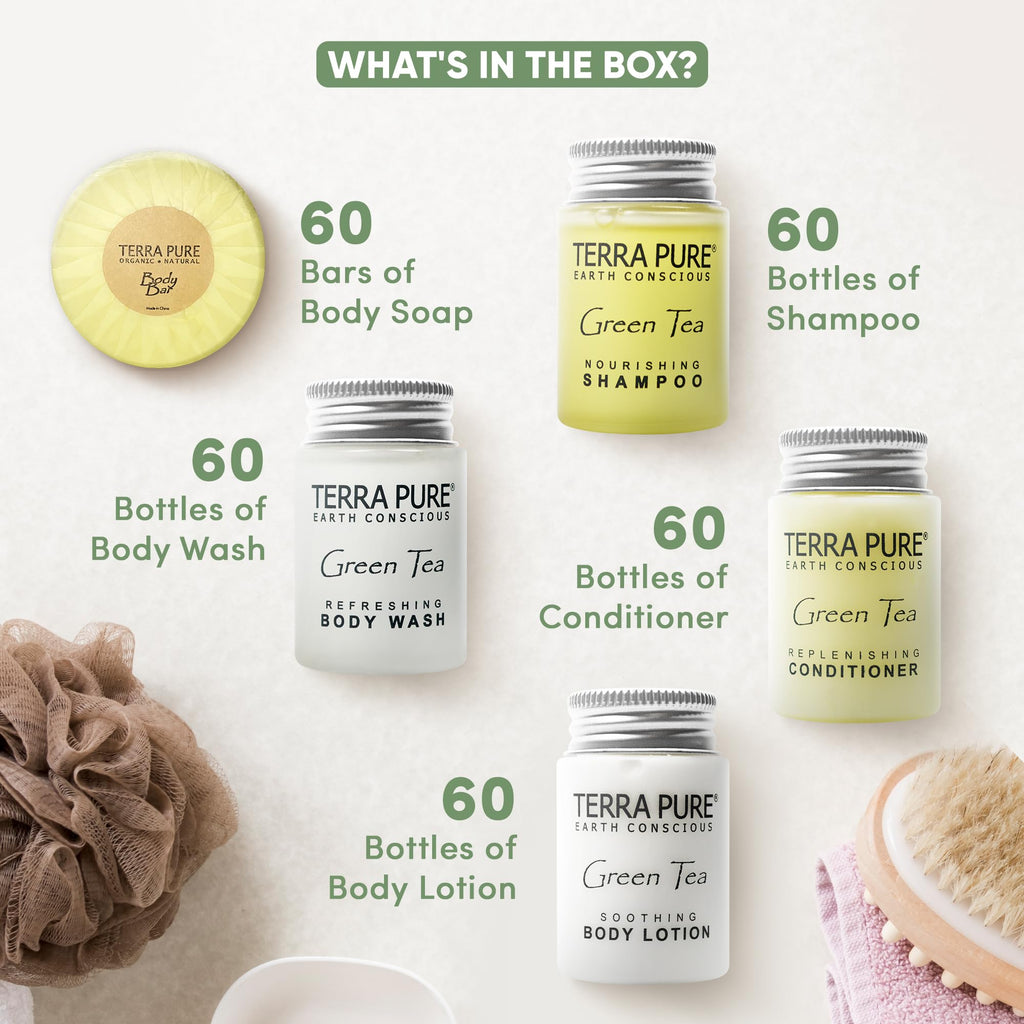 Terra Pure Hotel Soaps & Toiletries Bulk Set – 300 Travel-Size Amenities Kit
