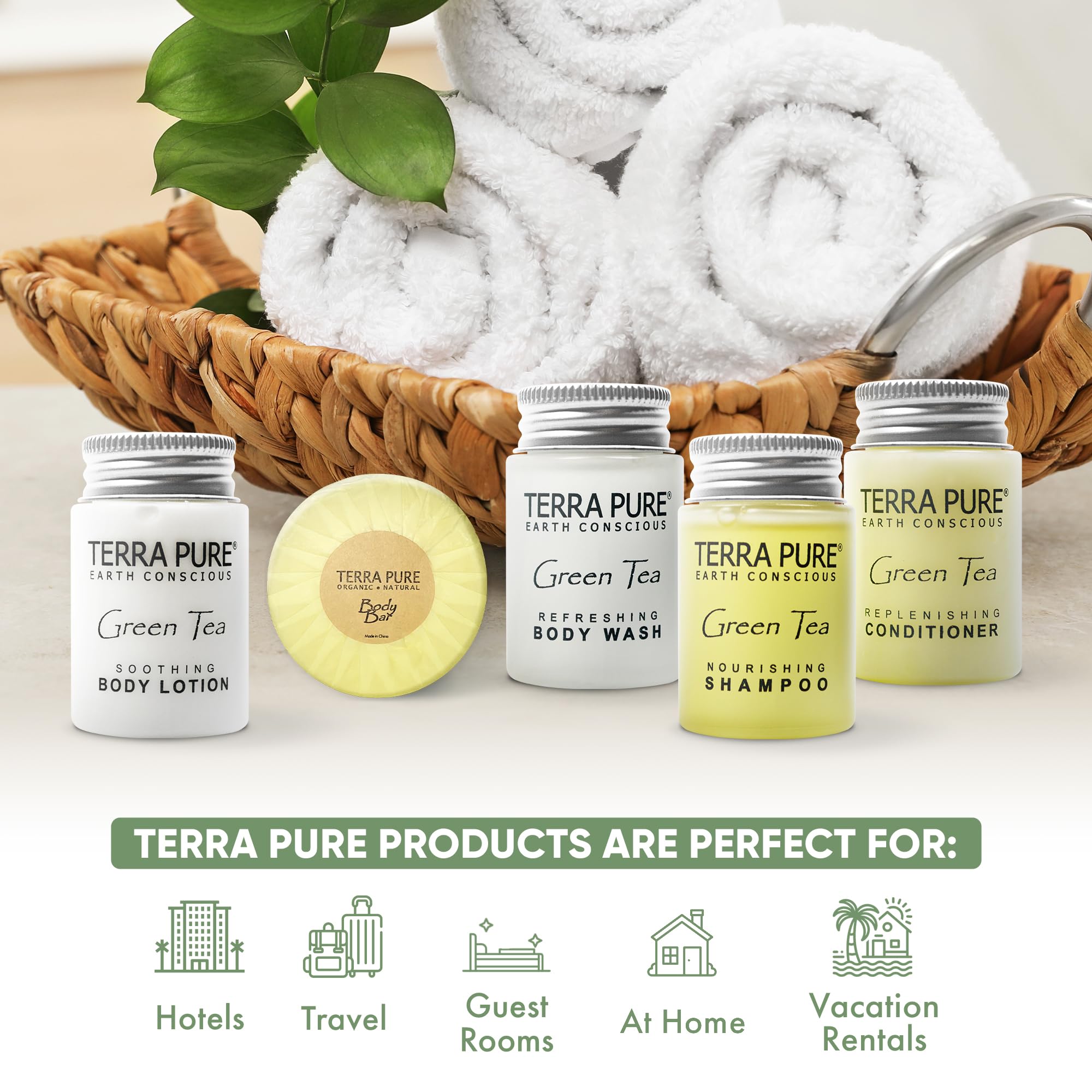Terra Pure Hotel Soaps & Toiletries Bulk Set – 300 Travel-Size Amenities Kit