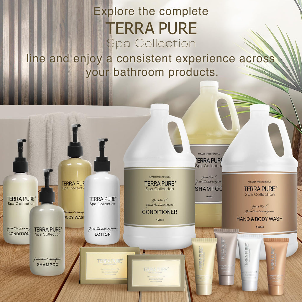 Terra Pure Spa Collection 1 Liter Body Wash Refill Bag — Luxury Hotel-Quality Amenities for Vacation Rentals & Home Bathrooms | Green Tea Lemongrass