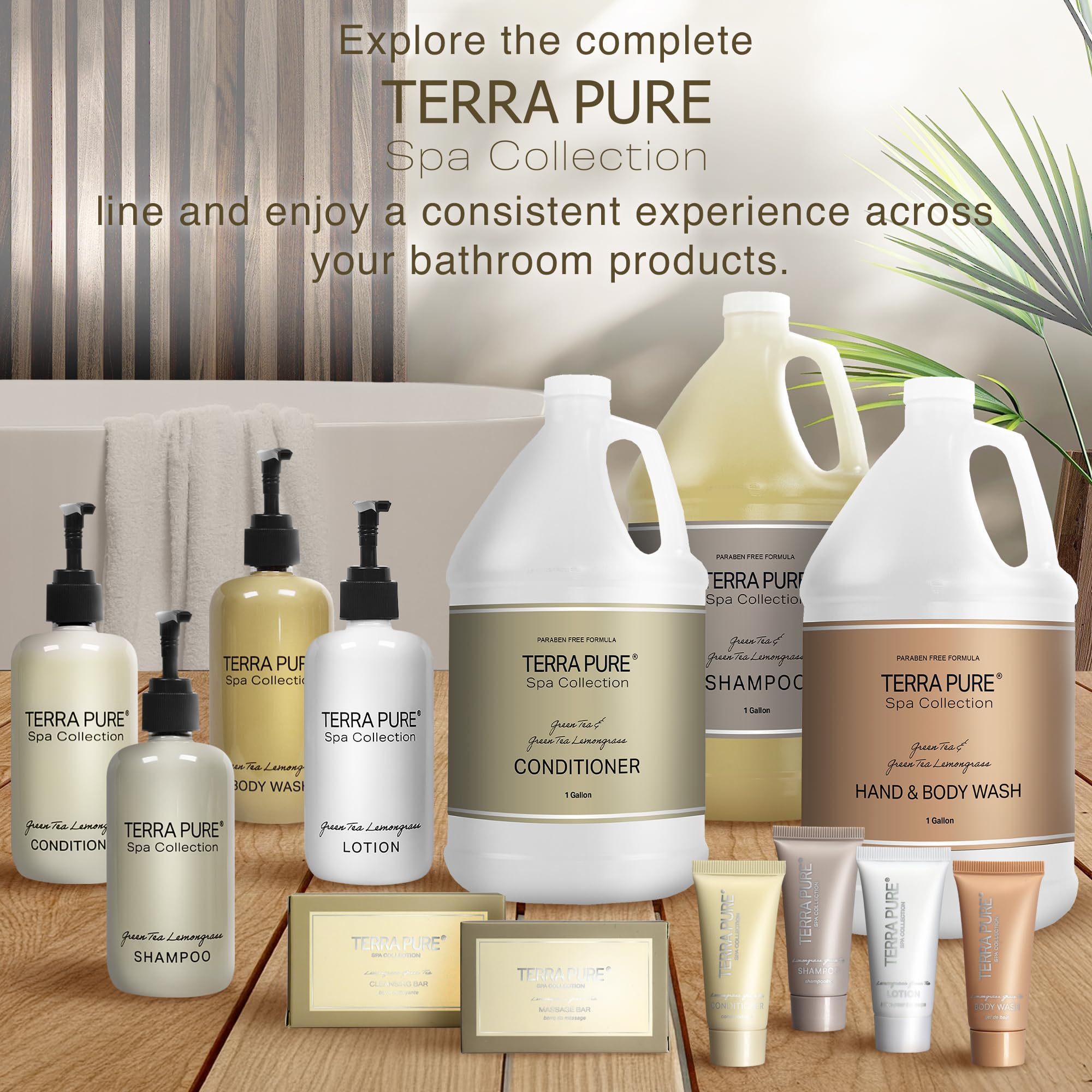 Terra Pure Spa Collection 1 Liter Body Wash Refill Bag — Luxury Hotel-Quality Amenities for Vacation Rentals & Home Bathrooms | Green Tea Lemongrass