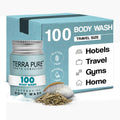 Terra Pure Travel Size Hotel Body Wash – 100 Count 1 oz Bottles | Paraben Free, White Tea & Coconut, Aloe & Olive Oil