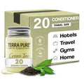 Terra Pure Travel Size Hotel Conditioner – 20 x 1 oz Bottles, Green Tea Scent, Aloe & Olive Oil