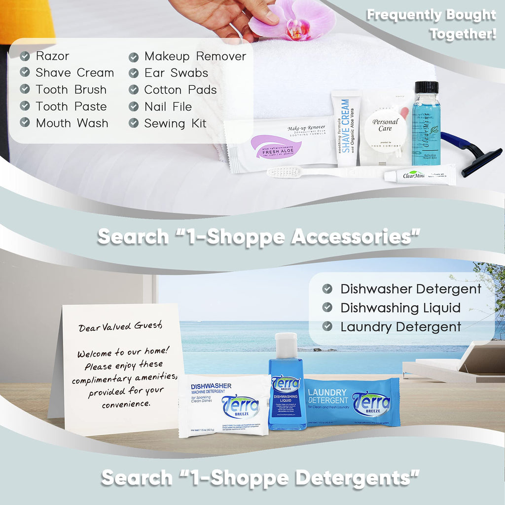 Terra Pure White Tea & Coconut Toiletries Set – 75-Piece Hotel Amenities Kit (1oz liquids, 1.25oz bar) | Hotels & Rentals