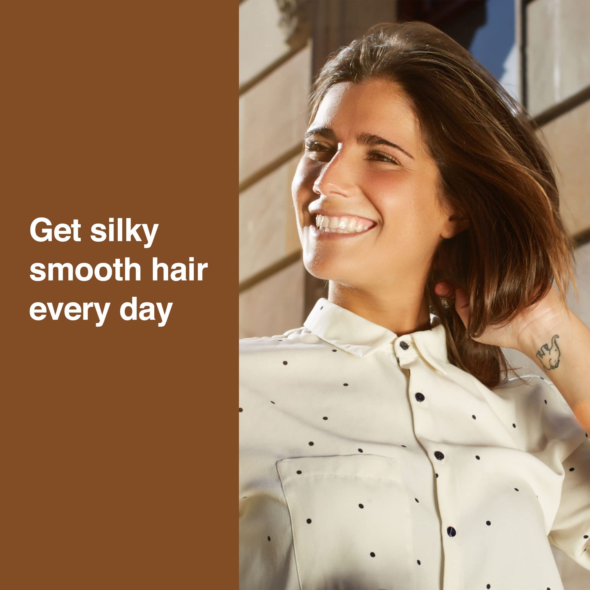 TERRAFIQUE Keratin Anti-Frizz Leave-In Conditioner & Straightening Serum with Argan Oil – All Hair Types (2 Fl Oz)