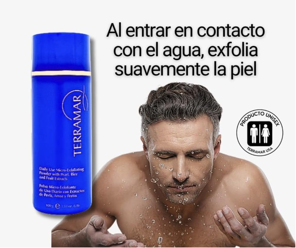 Terramar Micro-Exfoliating Powder - Gentle Daily Facial Exfoliator with Pearl, Rice & Fruit Extracts