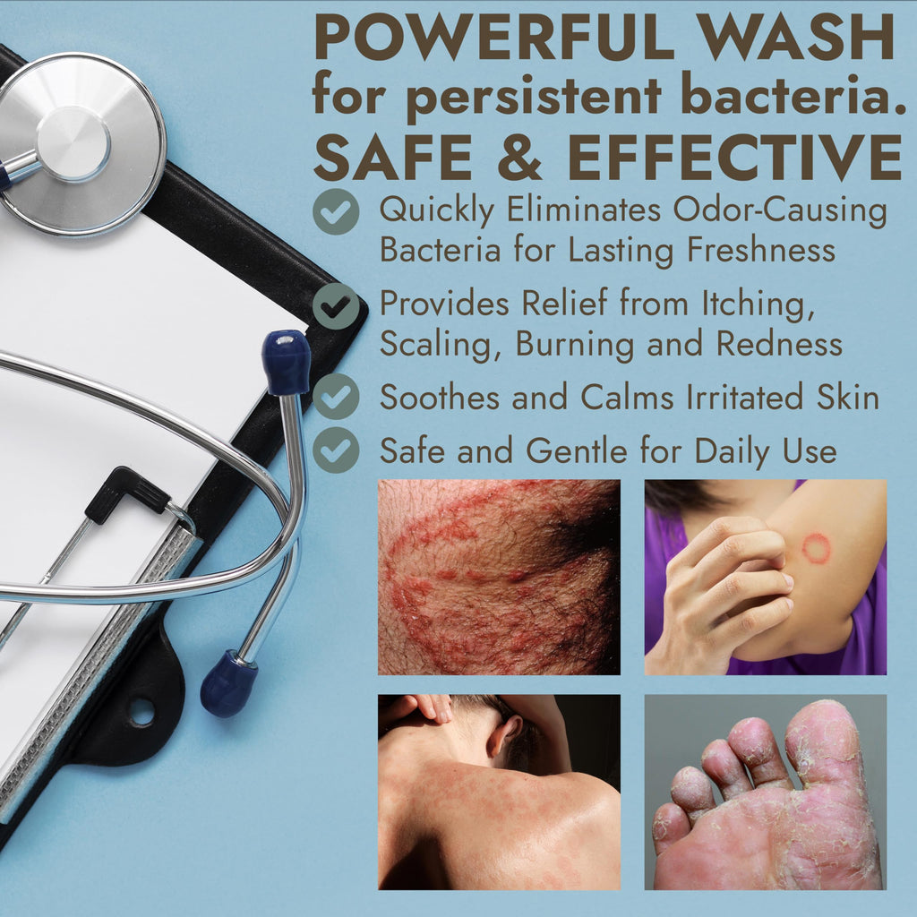 Terramed Just Think Comfort Antibacterial Body Wash – Kills 99.9% of Germs, Manuka Honey & Charcoal, 16 oz