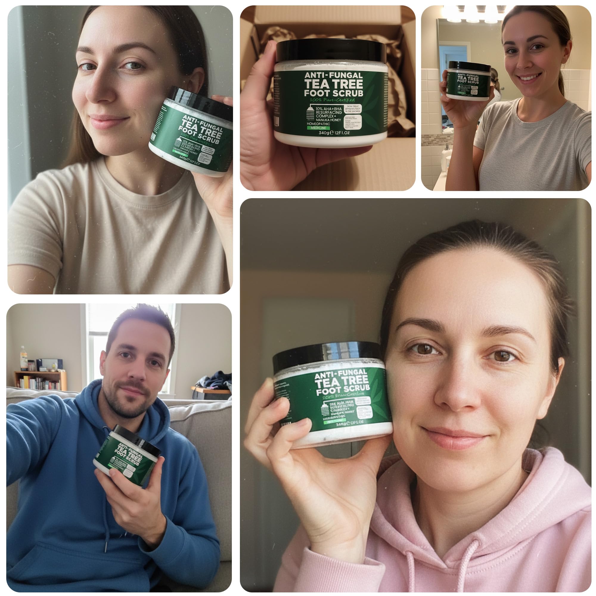 Terramed Just Think Comfort Foot Scrub with Tea Tree Oil – Exfoliating Callus Remover for Feet