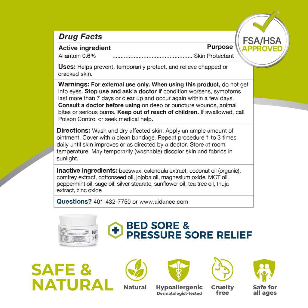 Terrasil Bed Sore Treatment Cream & Pressure Sore Cream – 1.5 oz, Natural Ingredients, 3X Power