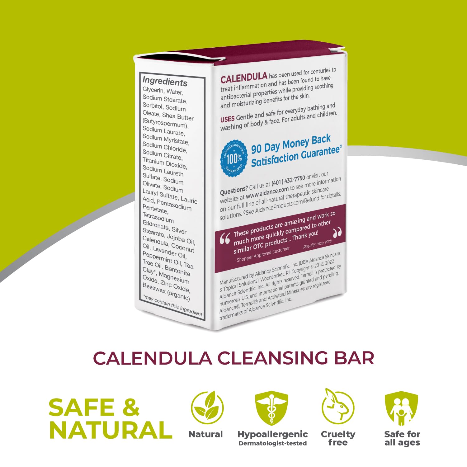 Terrasil Calendula Soap Bar – Gentle, Hypoallergenic Relief for Irritated Skin
