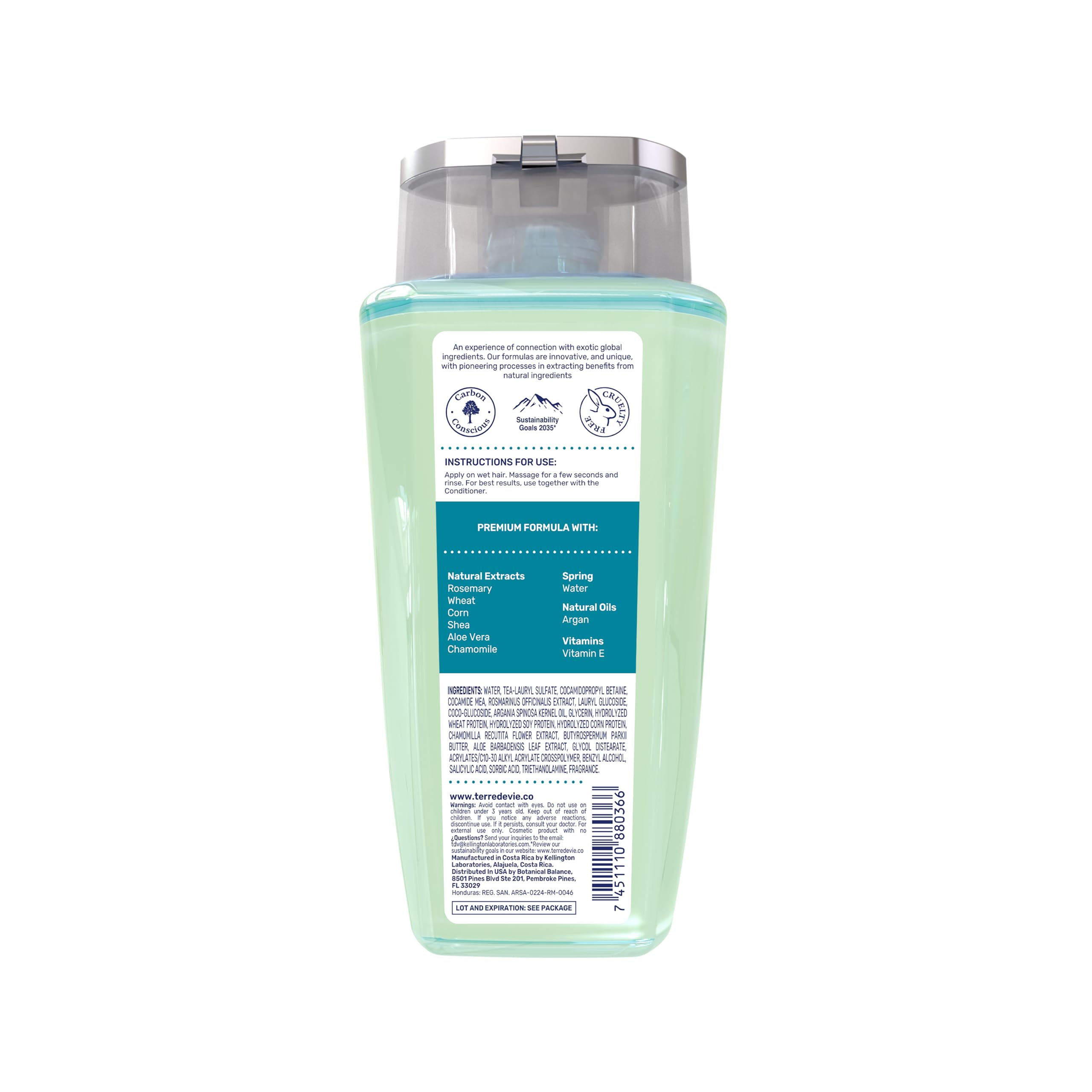 Terre De Vie Rosemary Shampoo – Strengthen & Hydrate with Natural Oils | SLS & Paraben-Free