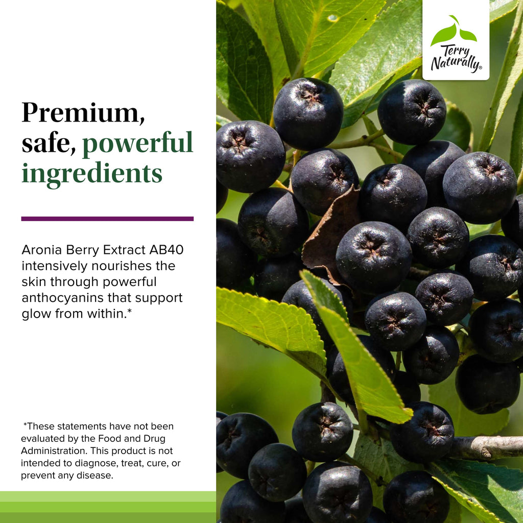 Terry Naturally Hair, Skin & Nail Essentials – Biotin & Aronia Berry Extract (60 Softgels)
