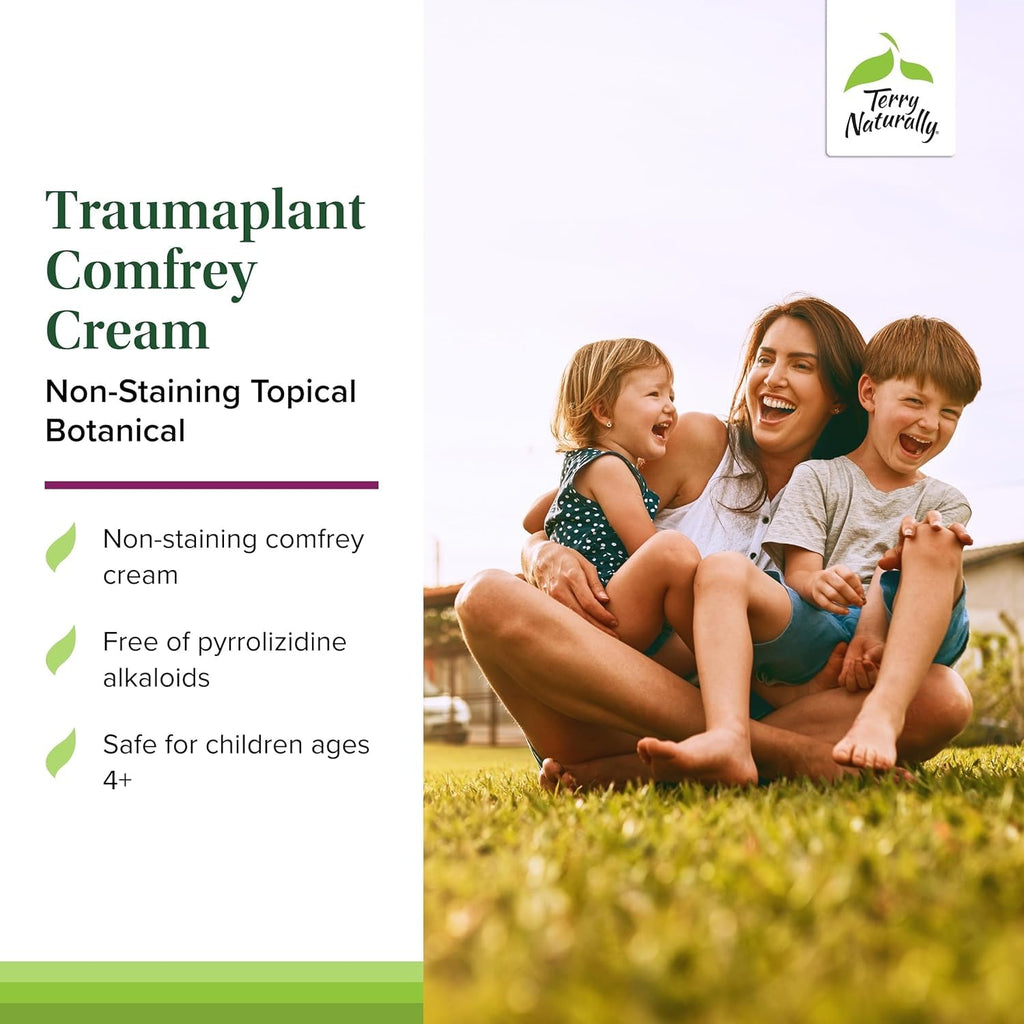 Terry Naturally Traumaplant Comfrey Cream – Non-Staining, PA-Free, 2-Pack (3.53 oz)