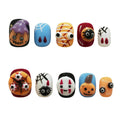 Tesytto Nightmare Before Christmas Press-On Nails – 3D Ghosts, Kawaii Short Nails