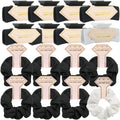 Bridesmaid Scrunchies & 4.1 Inch Hair Claws – Tethzeng 16pcs White & Black Gift Set