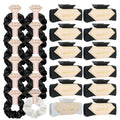 Tethzeng Bridesmaid Gift Set – 4.1 inch Hair Claws, White & Black Scrunchies, Bachelorette Sunglasses (12pc)