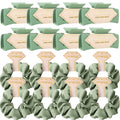 Tethzeng Bridesmaid Scrunchies & Hair Claw Clips – Sage Green 16-Piece Gift Set for Bachelorette & Wedding Party