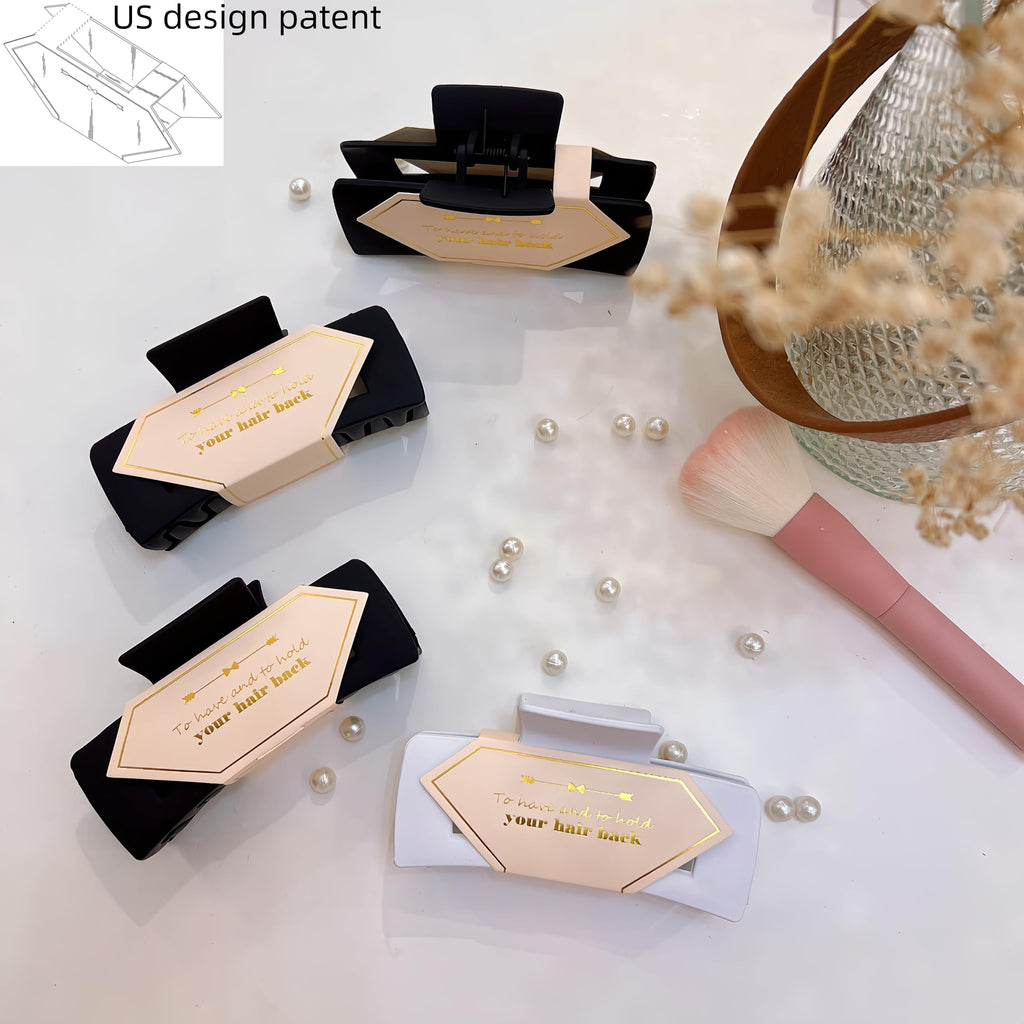 Bridesmaid Scrunchies & 4.1 Inch Hair Claws – Tethzeng 16pcs White & Black Gift Set